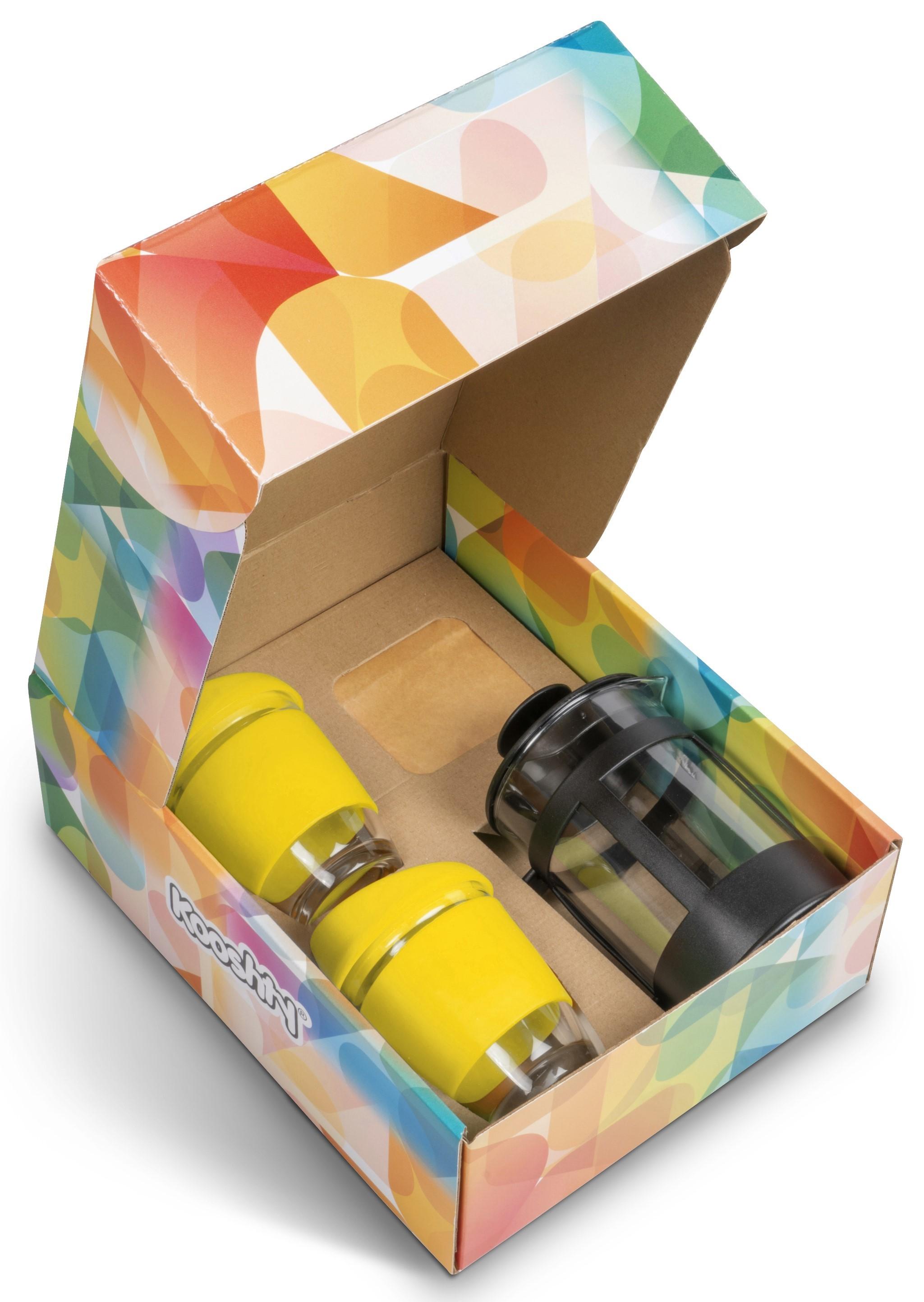 Kooshty Deluxe Koffee Set With Black Plunger - Yellow Only