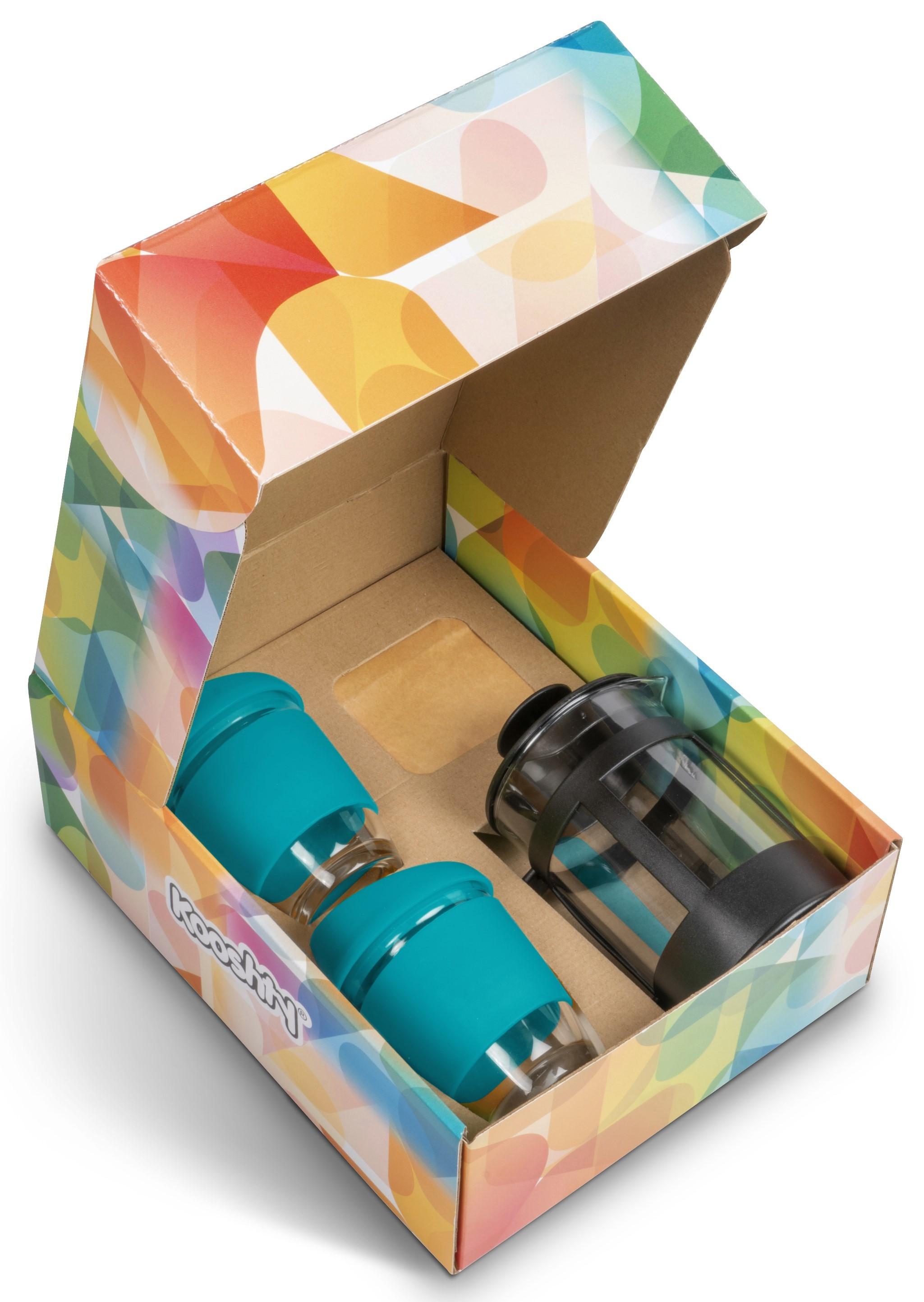 Kooshty Deluxe Koffee Set With Black Plunger - Turquoise Only