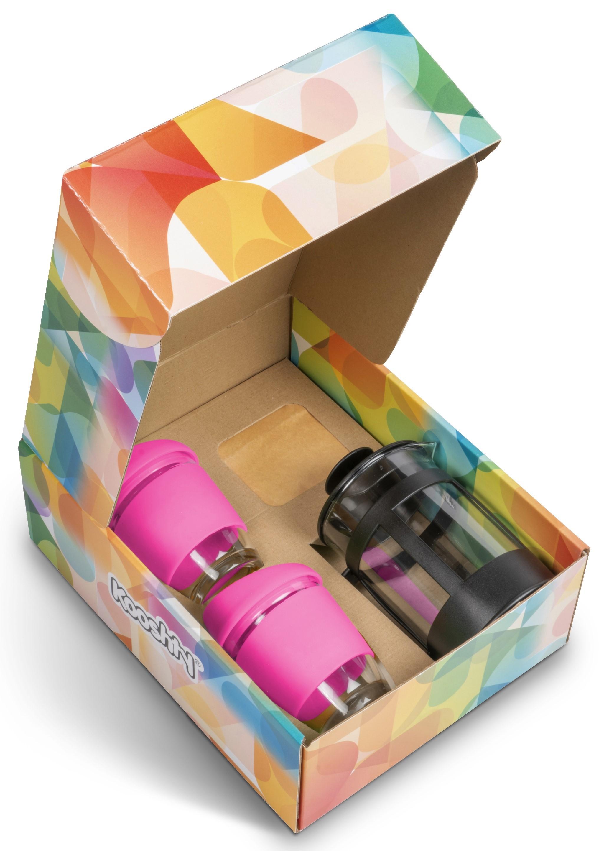 Kooshty Deluxe Koffee Set With Black Plunger - Pink Only