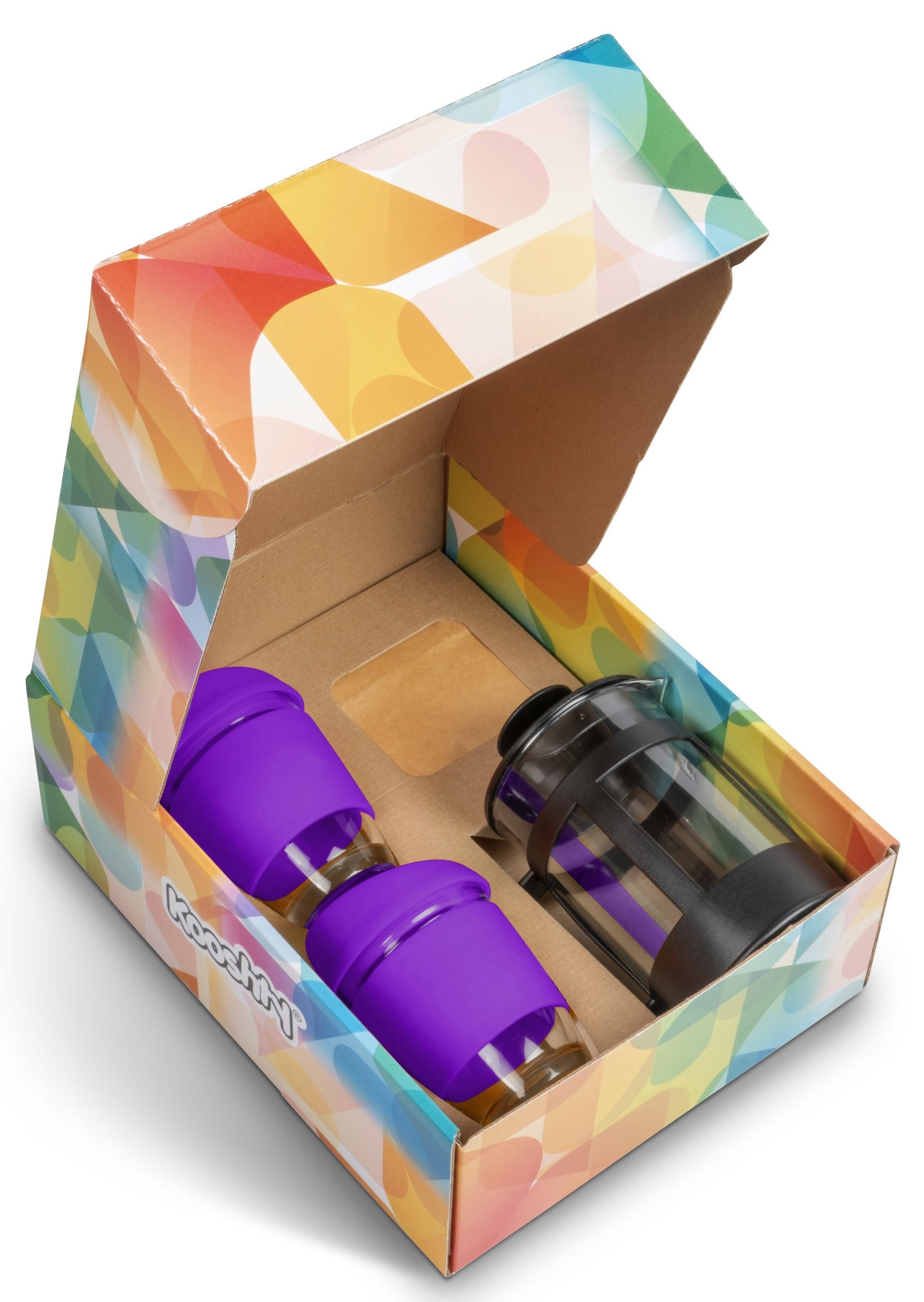 Kooshty Deluxe Koffee Set With Black Plunger - Purple Only