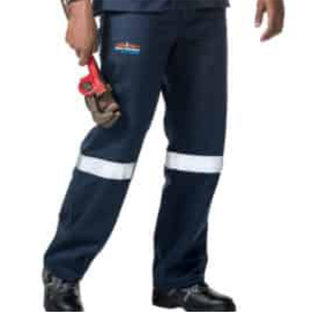 D59 Navy Blue Flame & Acid Ladies Pants With Reflective, Size 4x Large