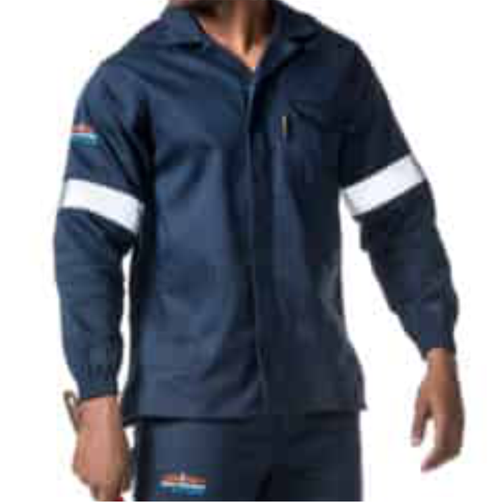 D59 Navy Blue Flame & Acid Ladies Jacket With Reflective, Size 4x Large