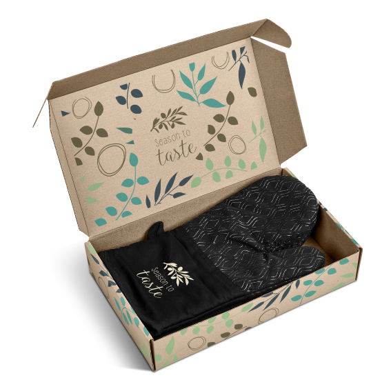 Serendipio Tanoreen Oven Glove Pair In Gift Box - Black