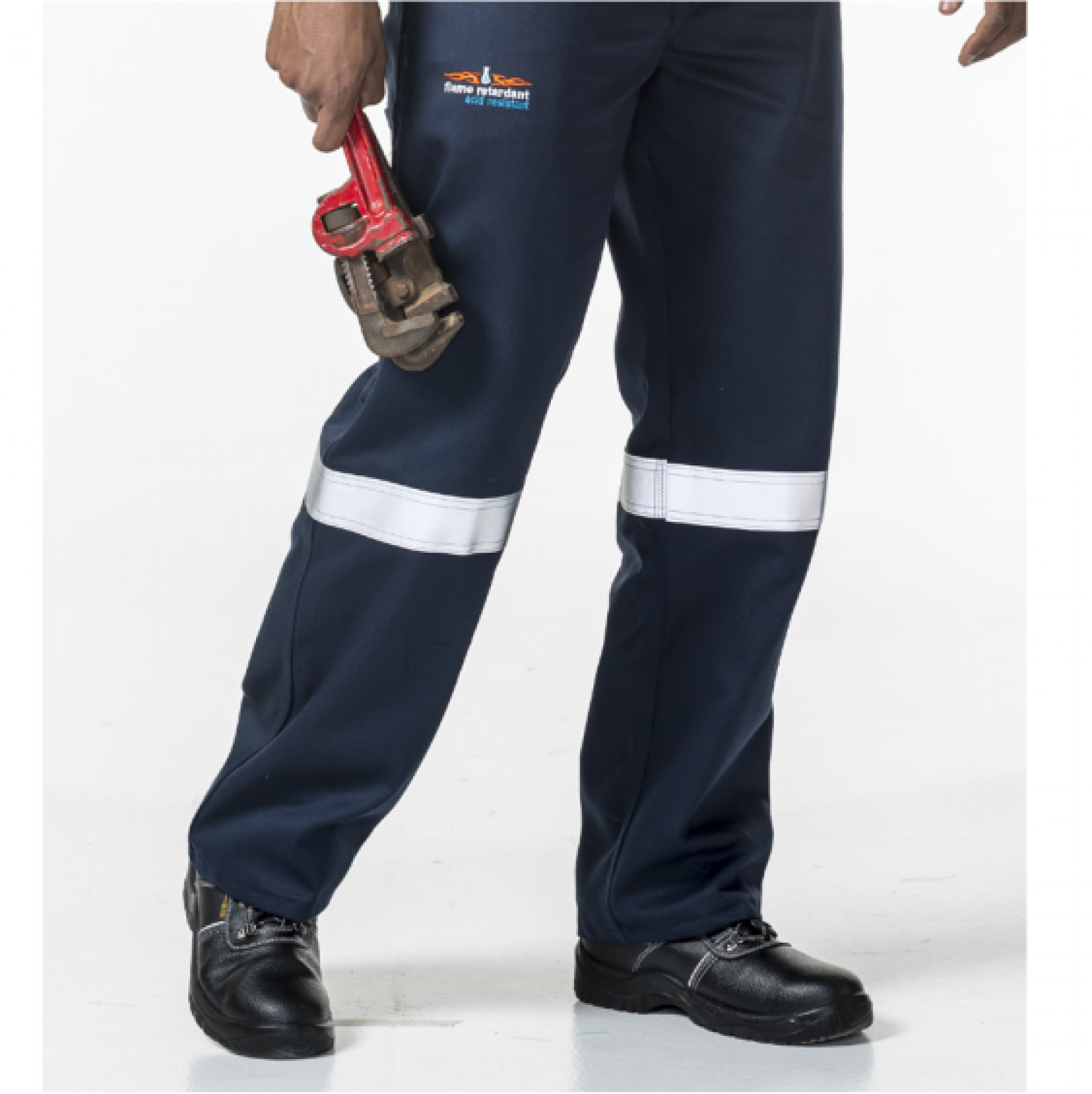 D59 Navy Blue Flame & Acid Pants With Reflective, Sizes 24 To 40