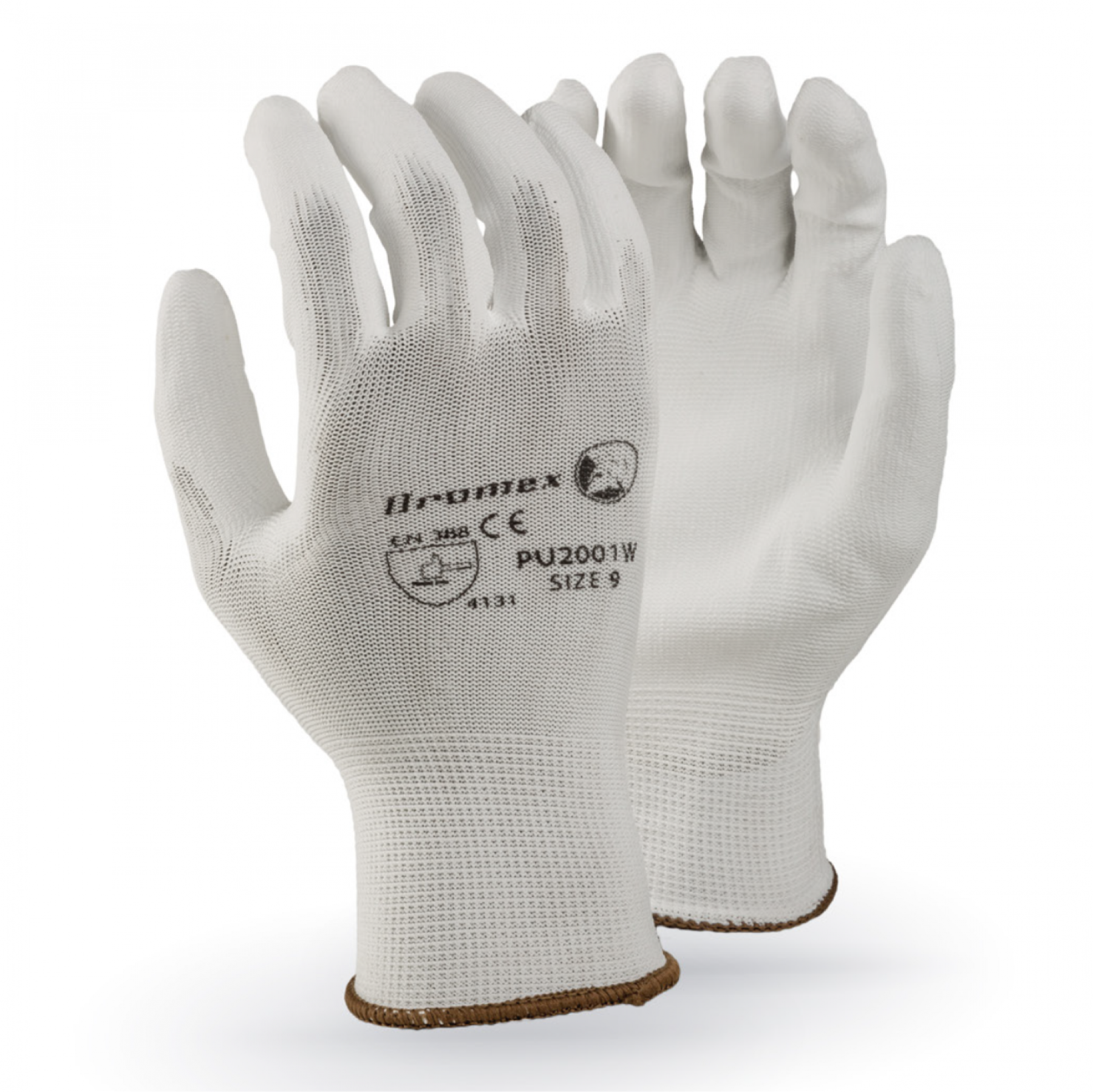 White Pu Palm Coated On White Knitted Shell, Size 7 - 2