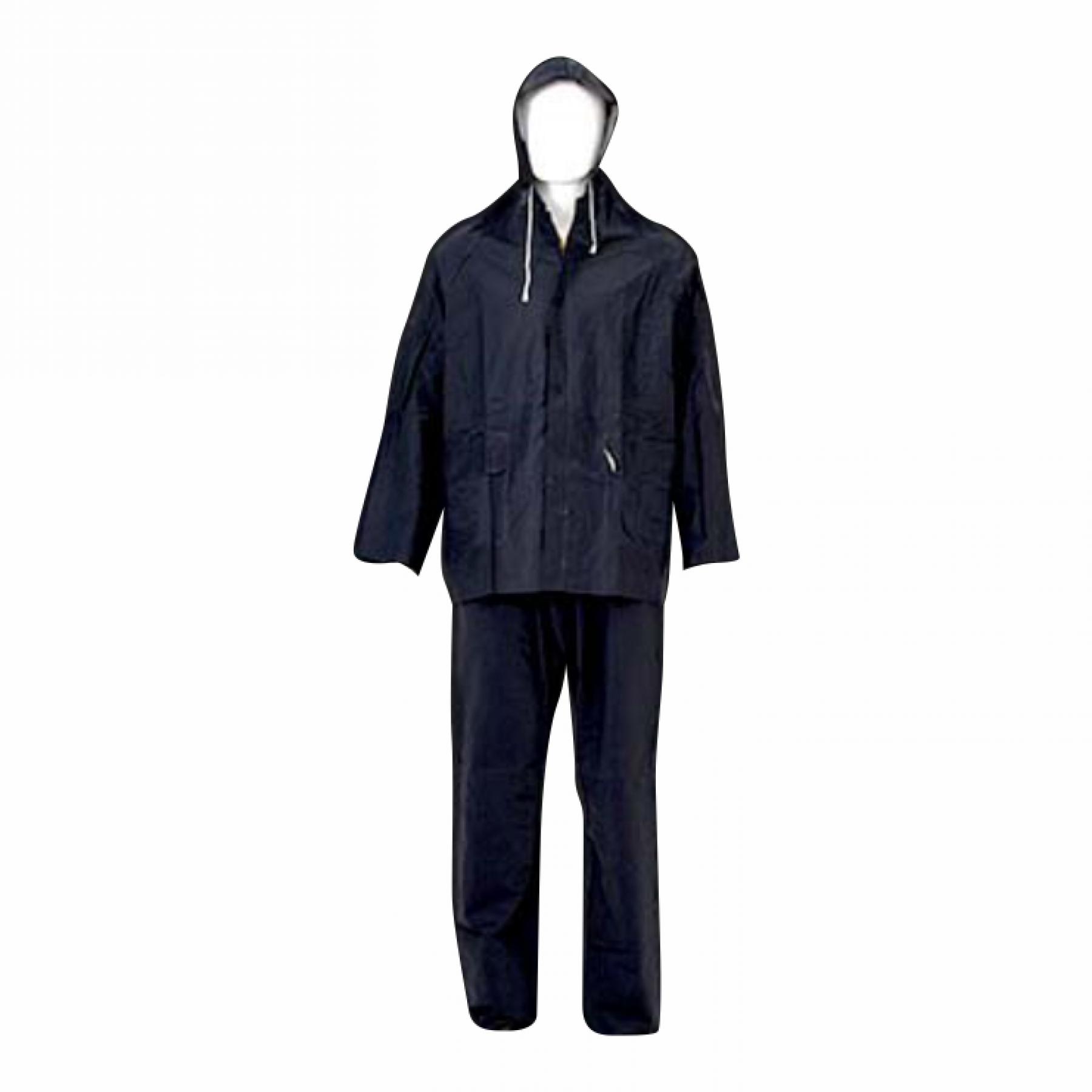 Navy Blue, Two Piece Pvc Rain Suits, 2x Large
