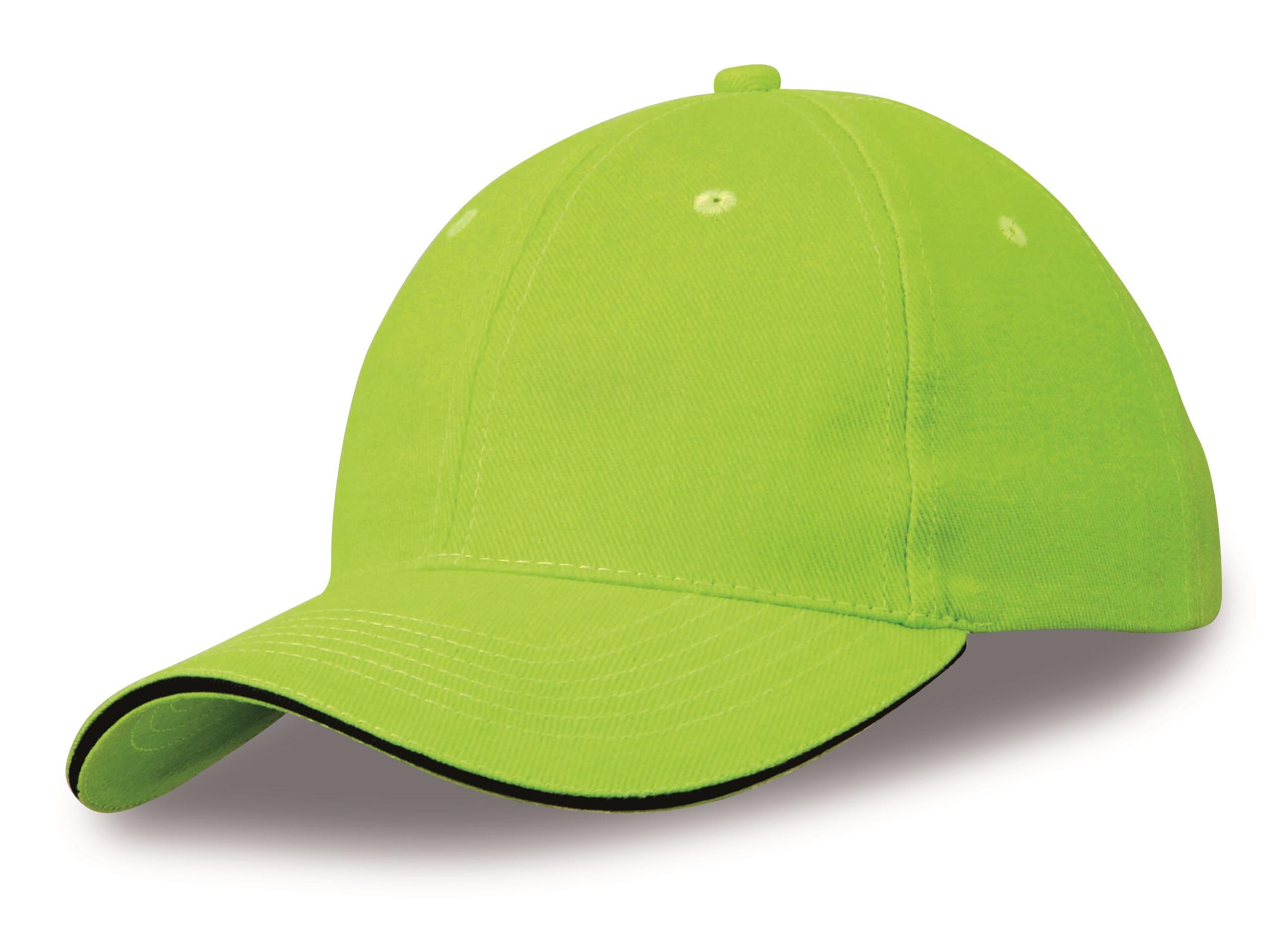Conquest Heavy Brushed Cotton 6 Panel Cap - Lime