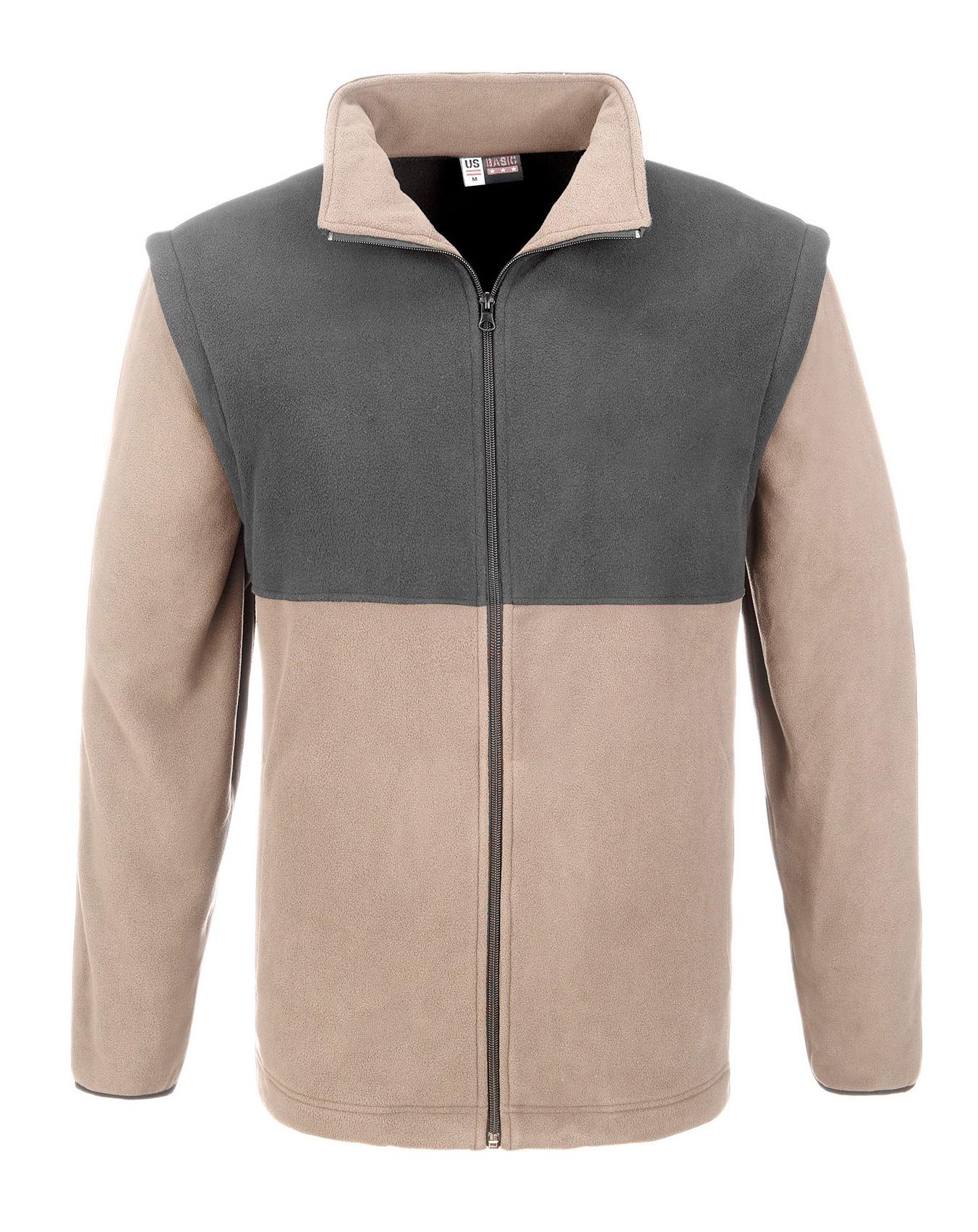 Mens Benneton Zip-off Micro Fleece Jacket - Khaki Only