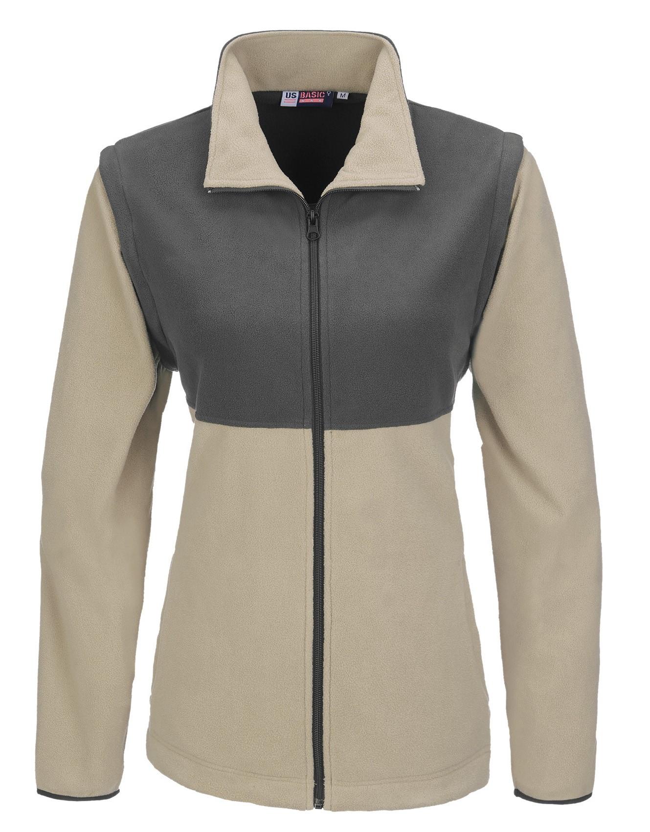 Ladies Benneton Zip-off Micro Fleece Jacket - Khaki Only