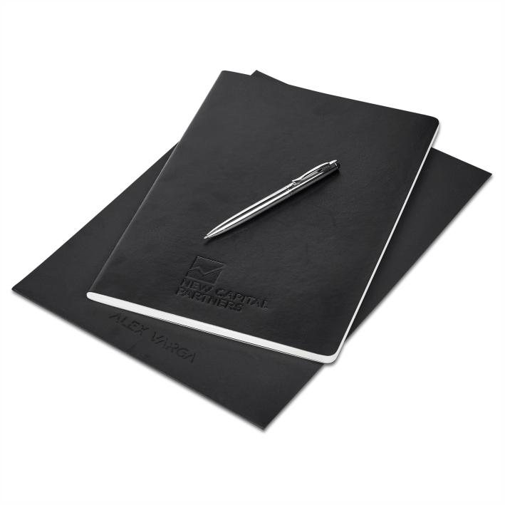 Alex Varga Large Soft Cover Notebook & Pen Set - Black Only