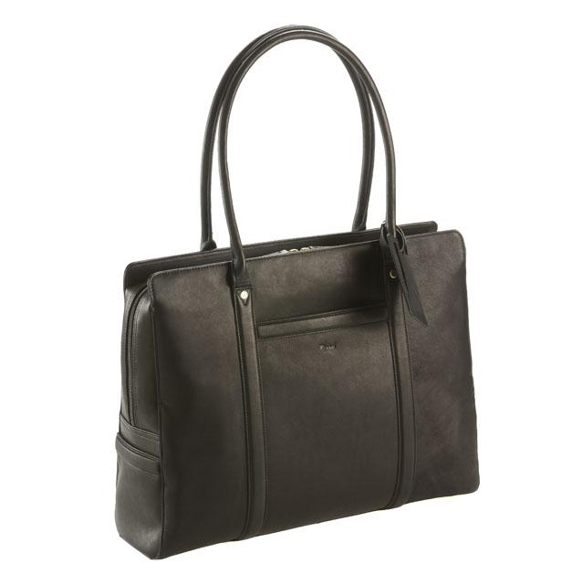 Leather Laptop Bag With Luggage Tag