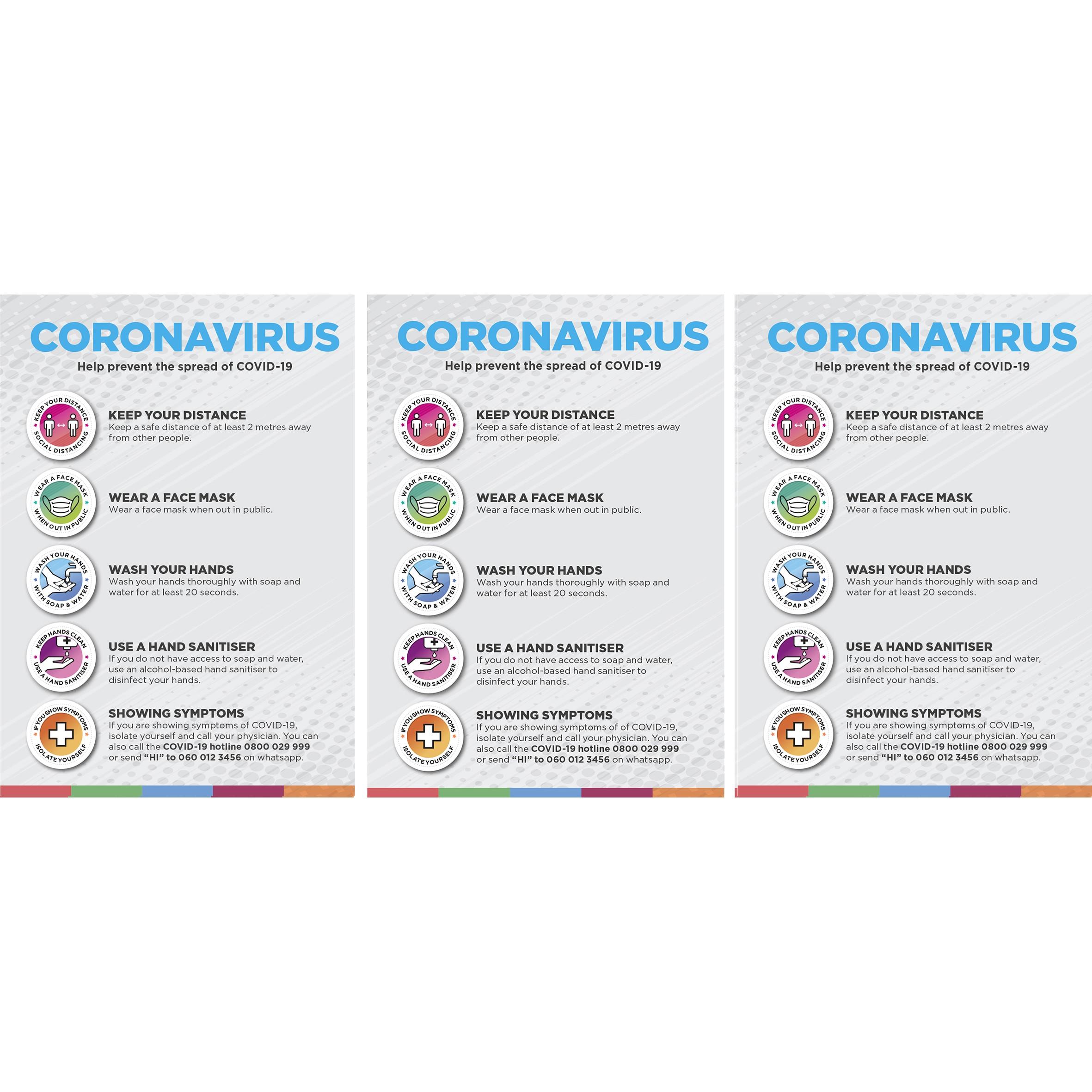 OFFICE SIGNAGE | Venus Covid-19 A1 Poster (set Of 3) - 2