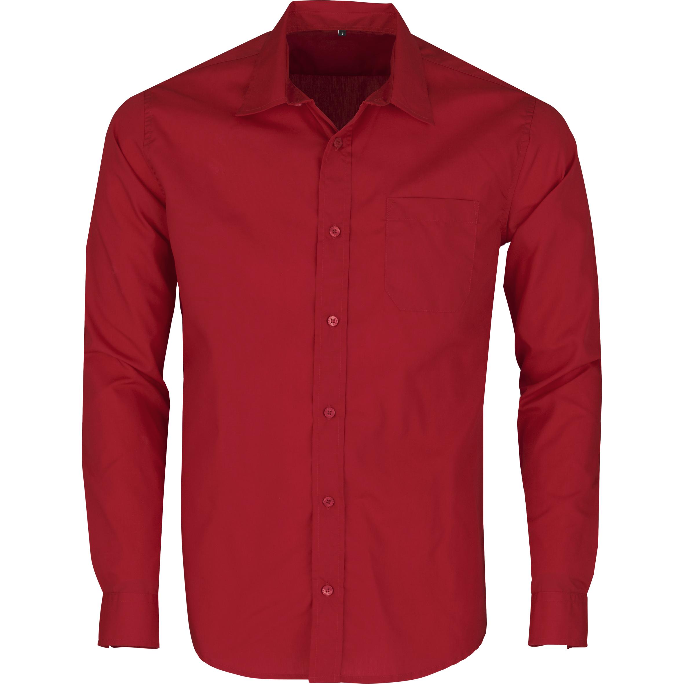 Mens Long Sleeve Kensington Shirt - Red Only
