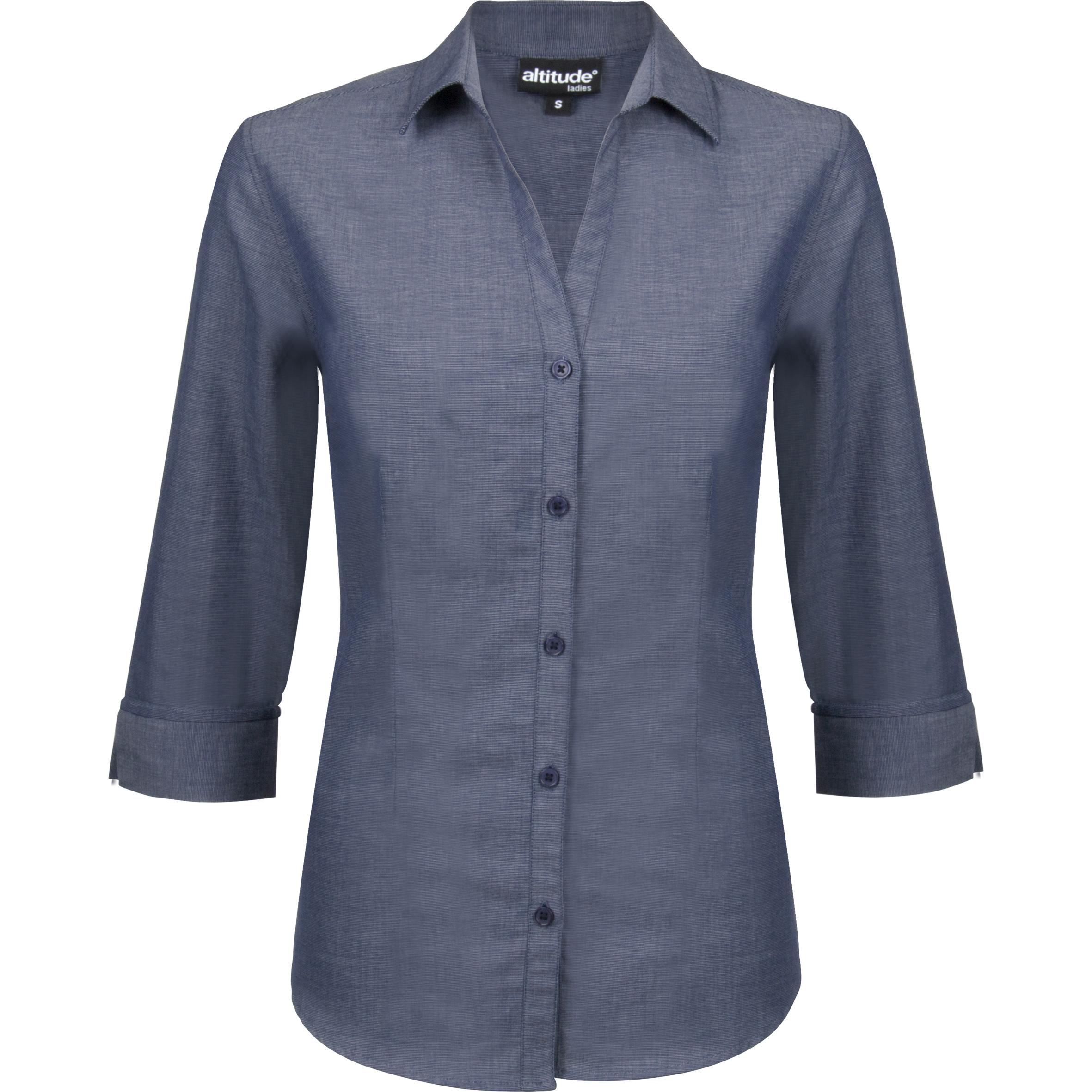 Ladies ¾ Sleeve Viscount Shirt - Navy Only