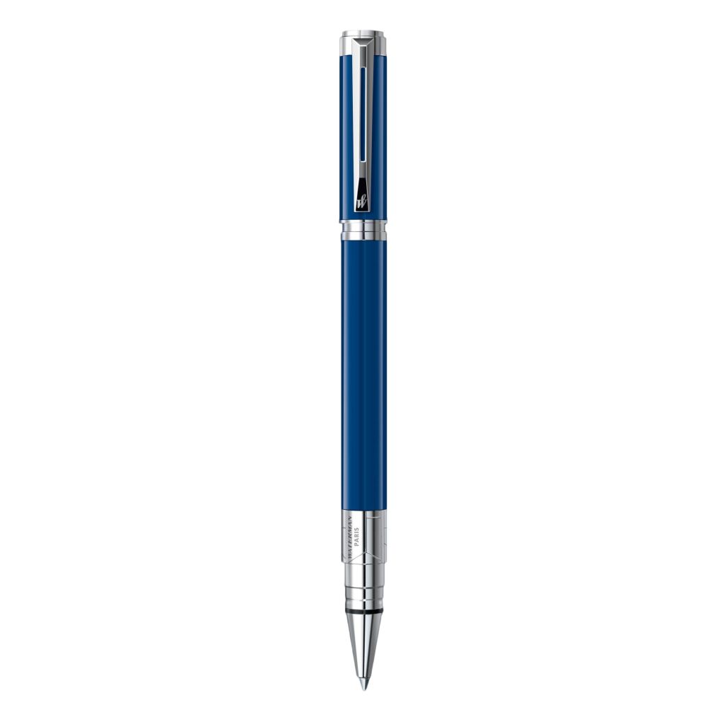 Waterman Perspective Blue Obsession Chrome Trim Ballpoint Med Nib - Blu Ink