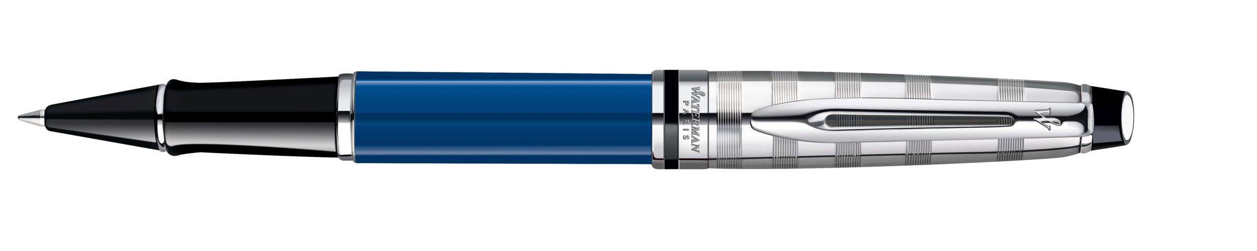Waterman Expert3 Delux Blue Obsession Chrome Trim Rb Pen Fine Nib - Blk Ink