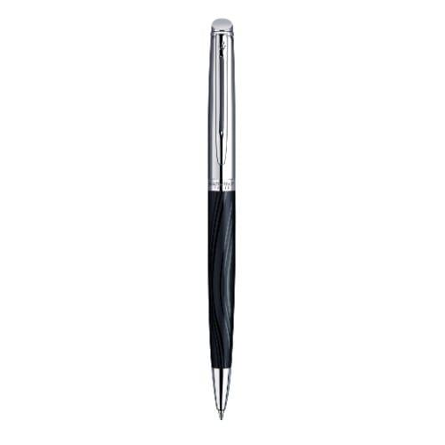 Waterman Hemisphere Deluxe Satin Black Chrome Trim Fountain Pen Med Nib - Blu Ink