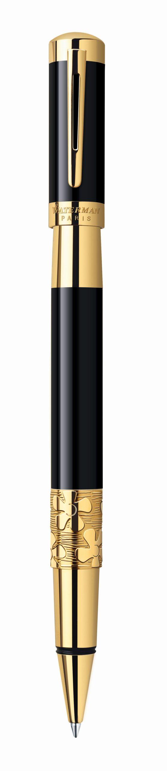 Waterman Elegance Lacque Black Gold Trim Rb Fine Nib - Blk Ink