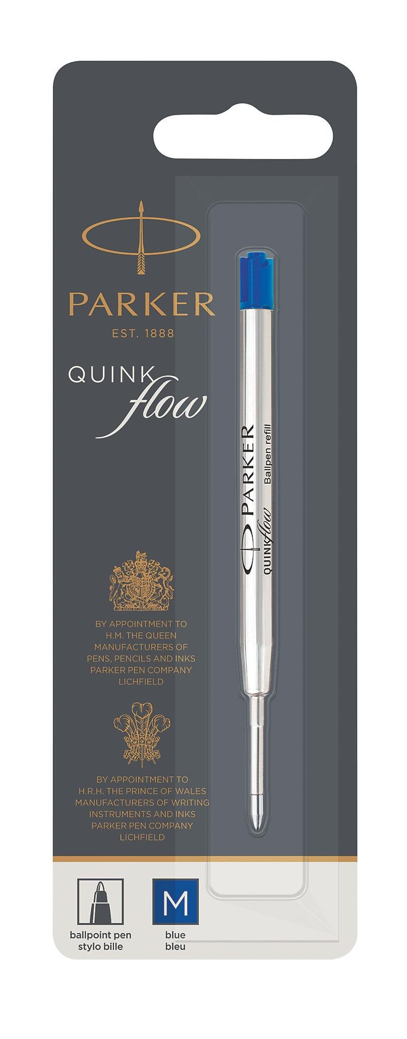 Parker Refill Quinkflow Ballpoint Med Nib - Blu Ink (box Of 12)