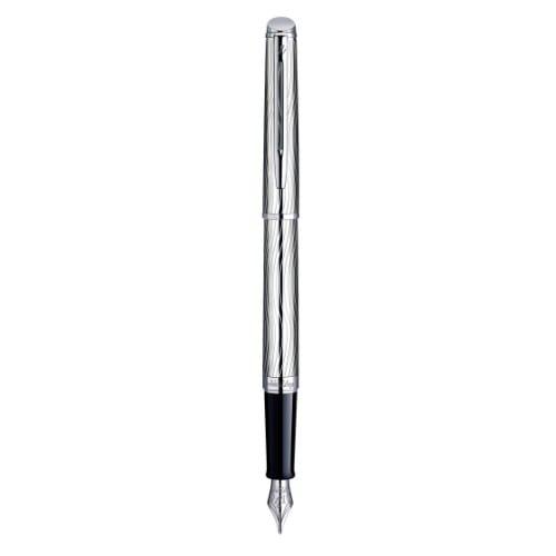 Waterman Hemisphere Deluxe Metal Chrome Trim Fountain Pen Med Nib - Blu Ink