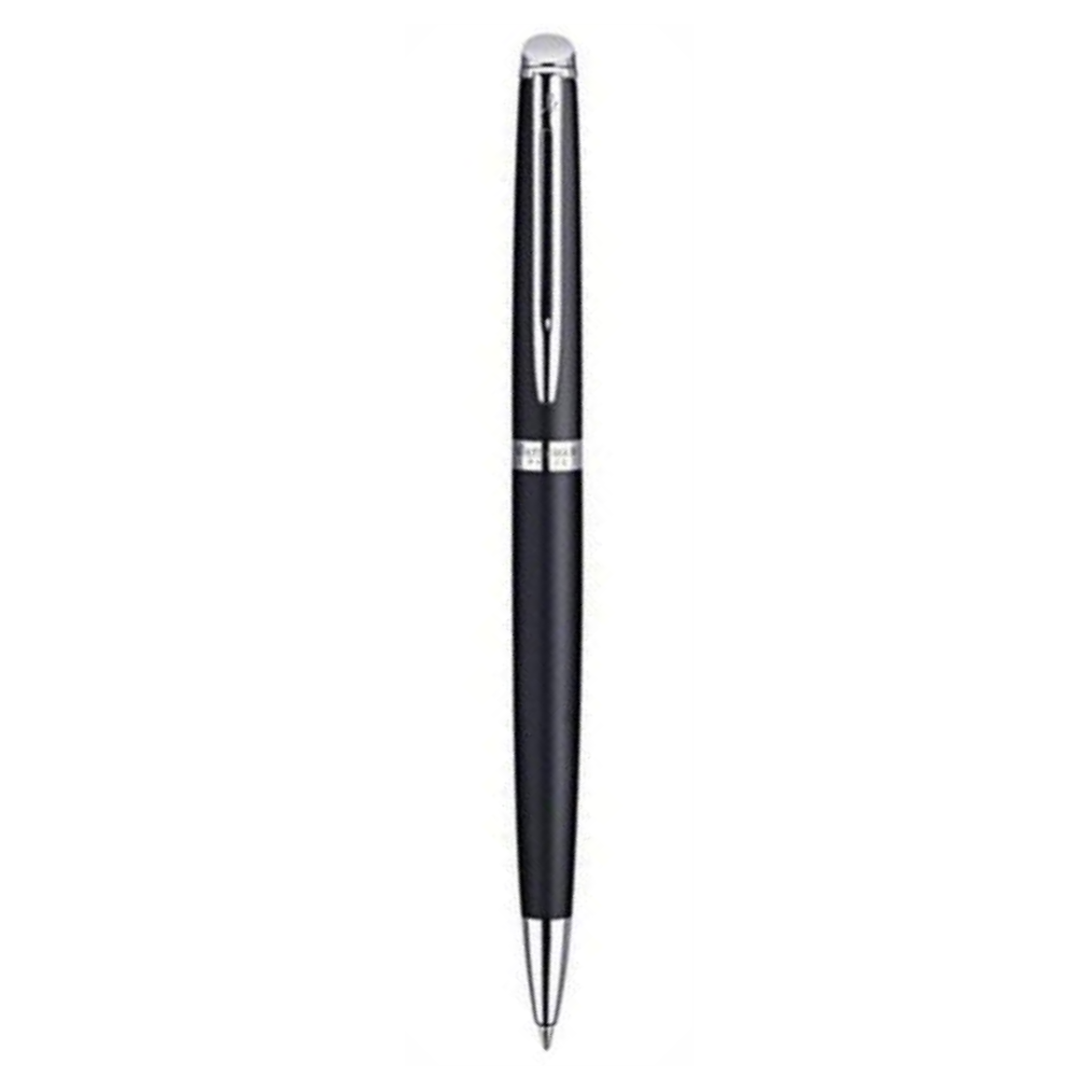 Waterman Perspective Black Chrome Trim Ballpoint Fine Nib - Blu Ink