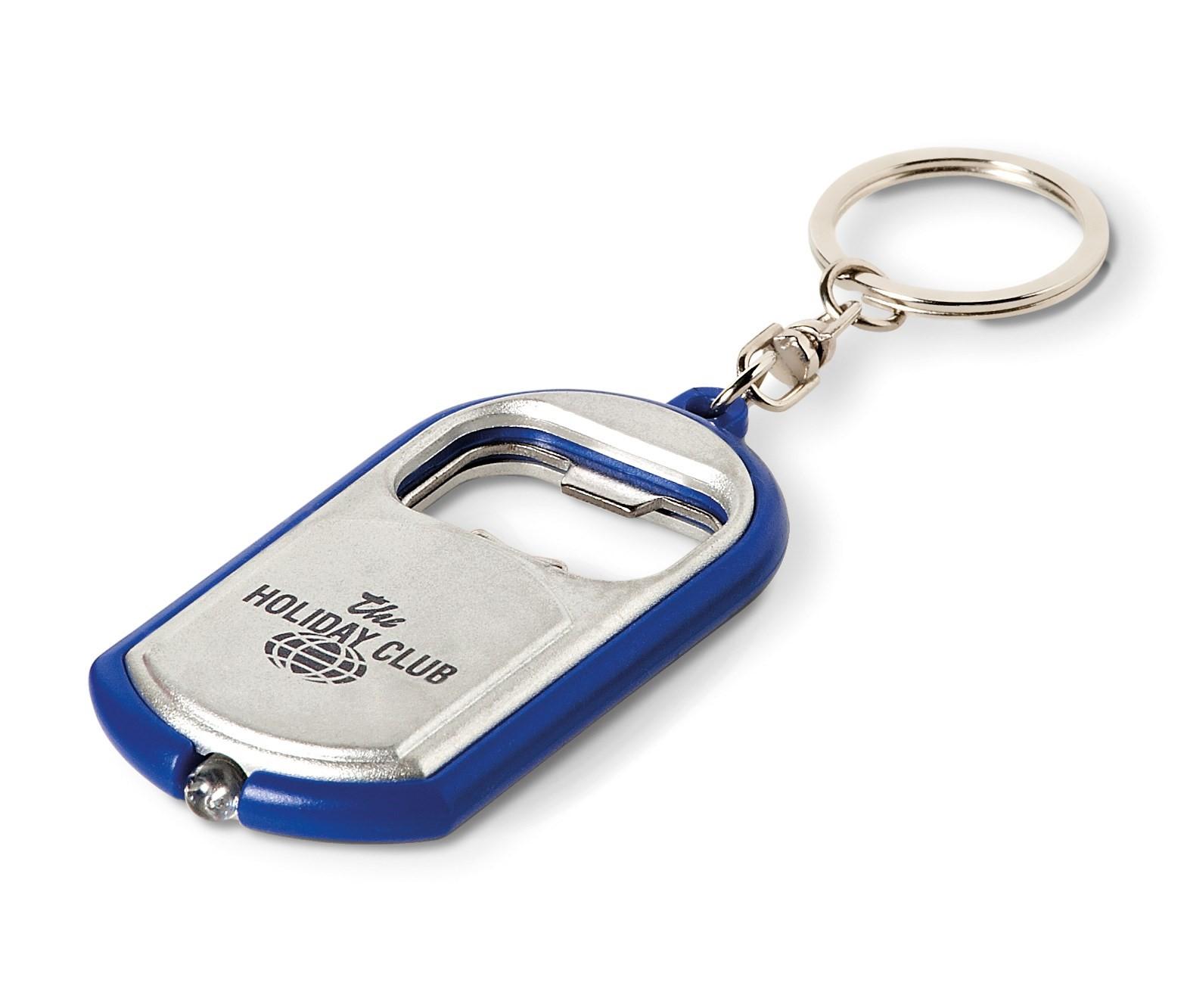 Cheers Torch & Bottle Opener Keyholder - Blue Only