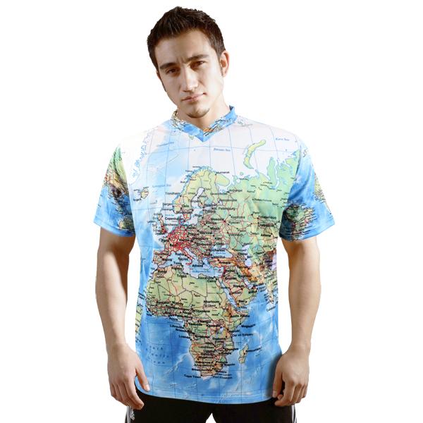 Mens Map V-neck Tshirt