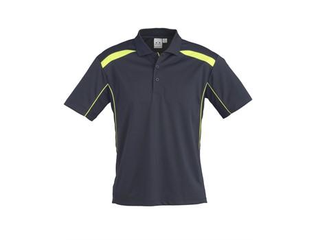Mens United Golf Shirt - Navy With Lime Only