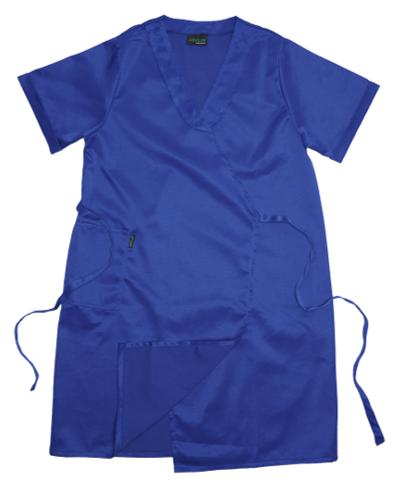 Royal Blue / Emerald Wrap Dress S/s For Food Packing & Food Processing Industry