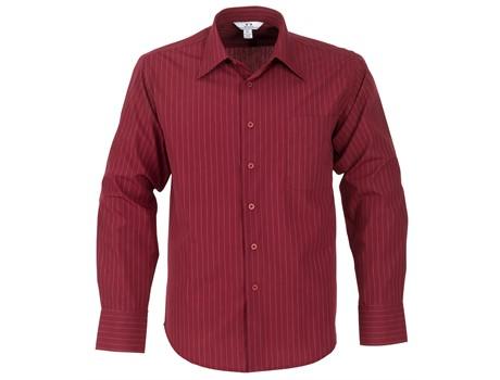Mens Long Sleeve Manhattan Striped Shirt - Red Only