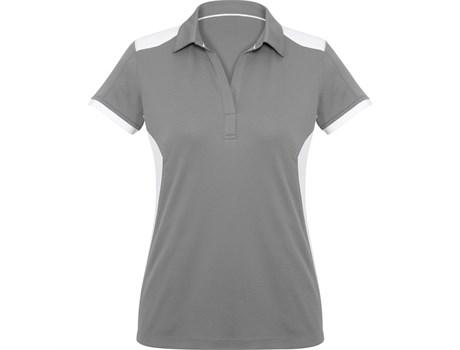 Ladies Rival Golf Shirt - Grey With White