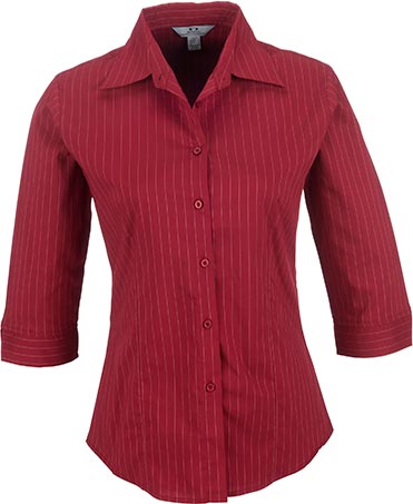 Ladies 3/4 Sleeve Manhattan Striped Shirt