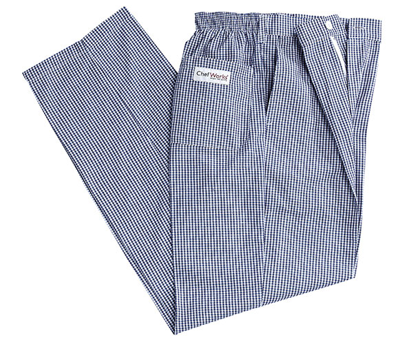 Blue And White Check Chef Pants