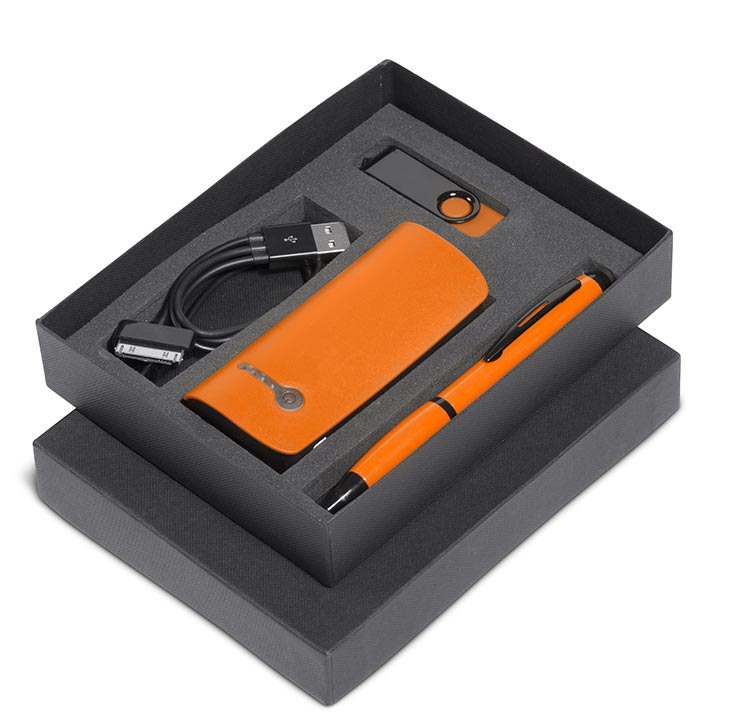 Optimus Power Bank Gift Set (incl Connector And Usb) - Orange