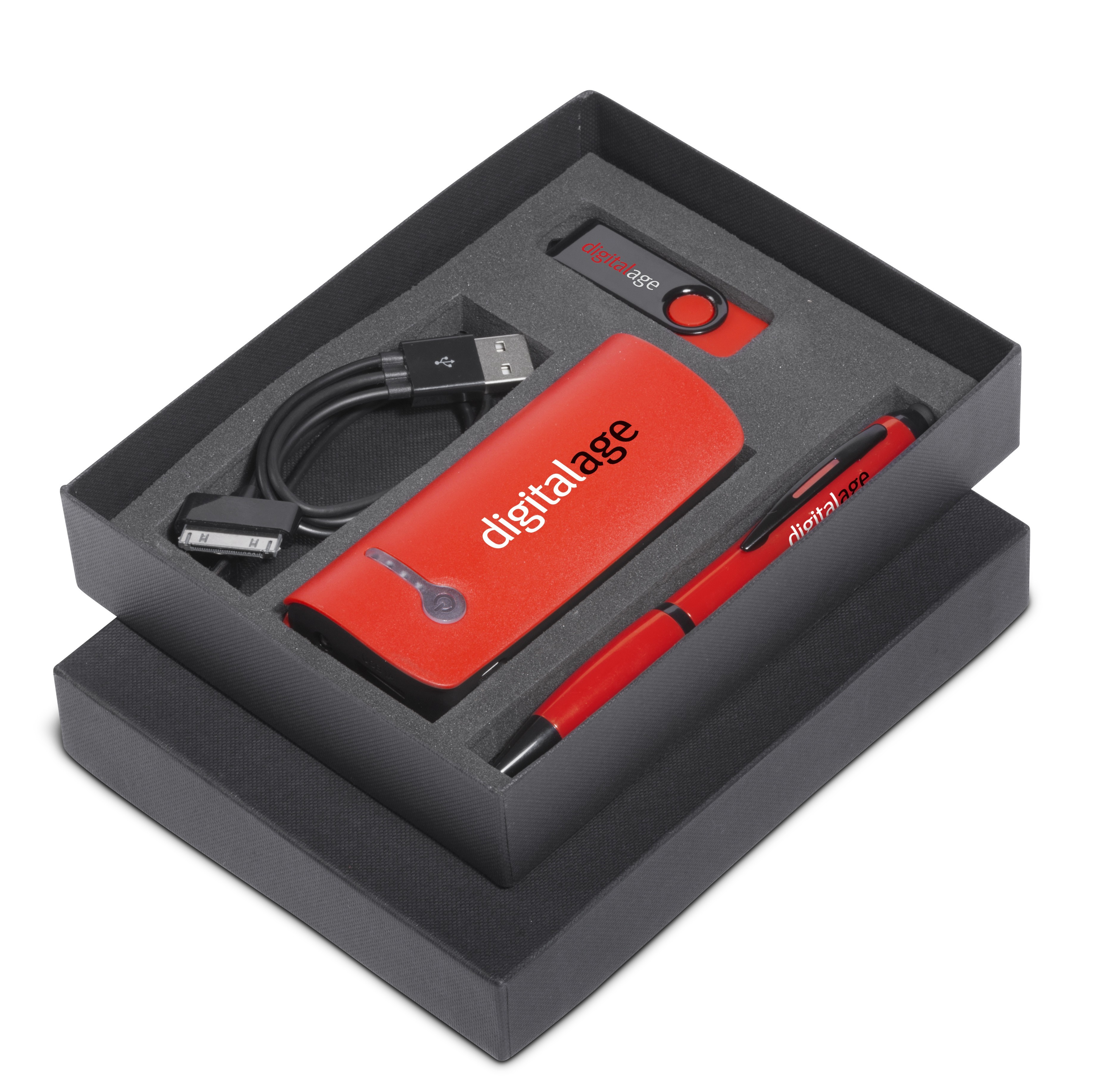 Optimus Power Bank Gift Set (incl Connector And Usb) - Red