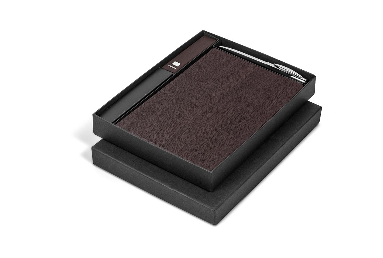 Oakridge Notebook And  Power Bank Set - Brown Only