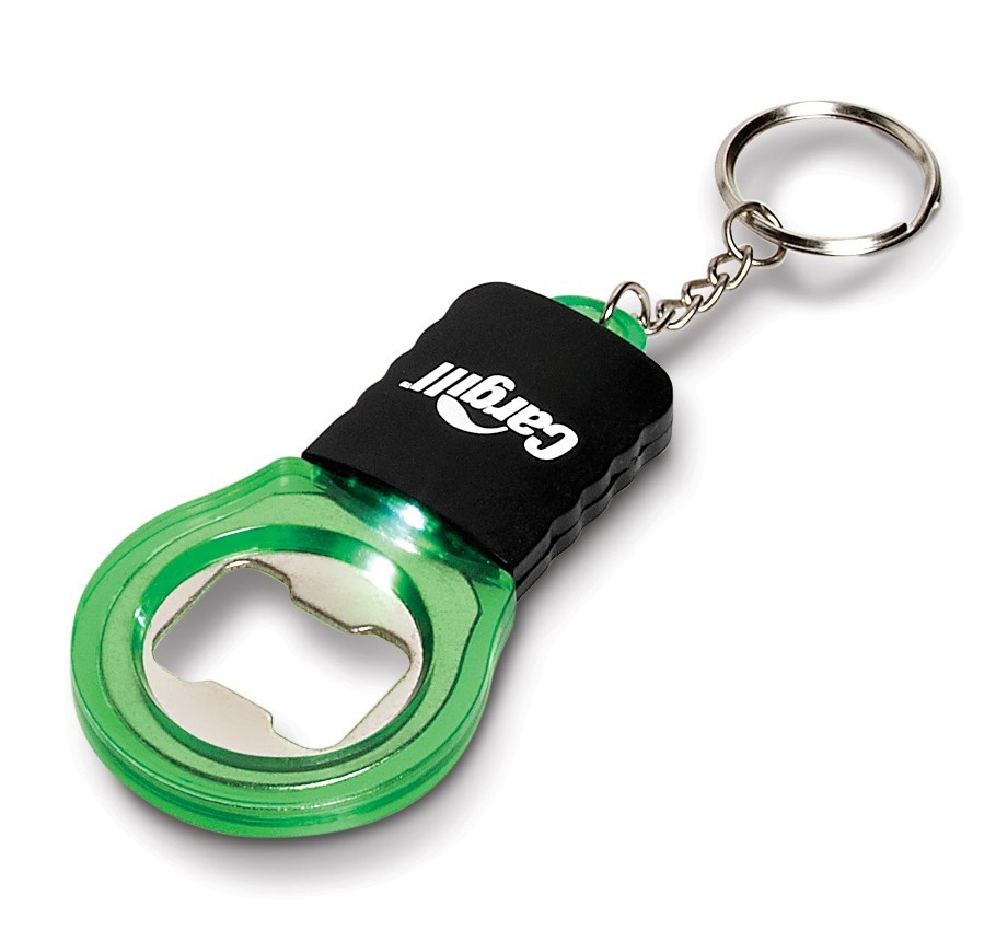Bottoms-up Torch & Bottle Opener Keyholder - Green Only