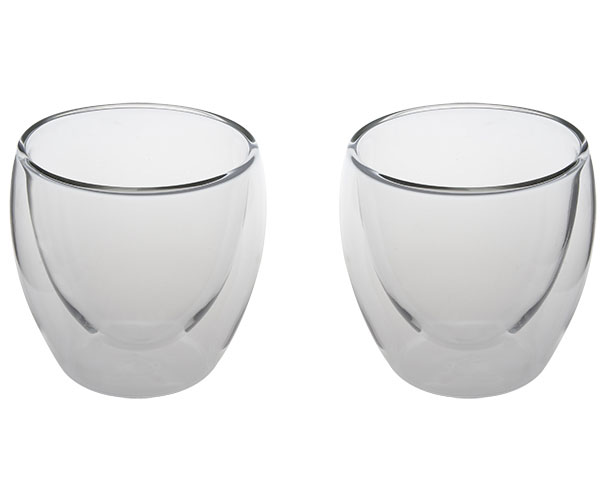 Double-wall 250ml Glass Coffee Cup Set